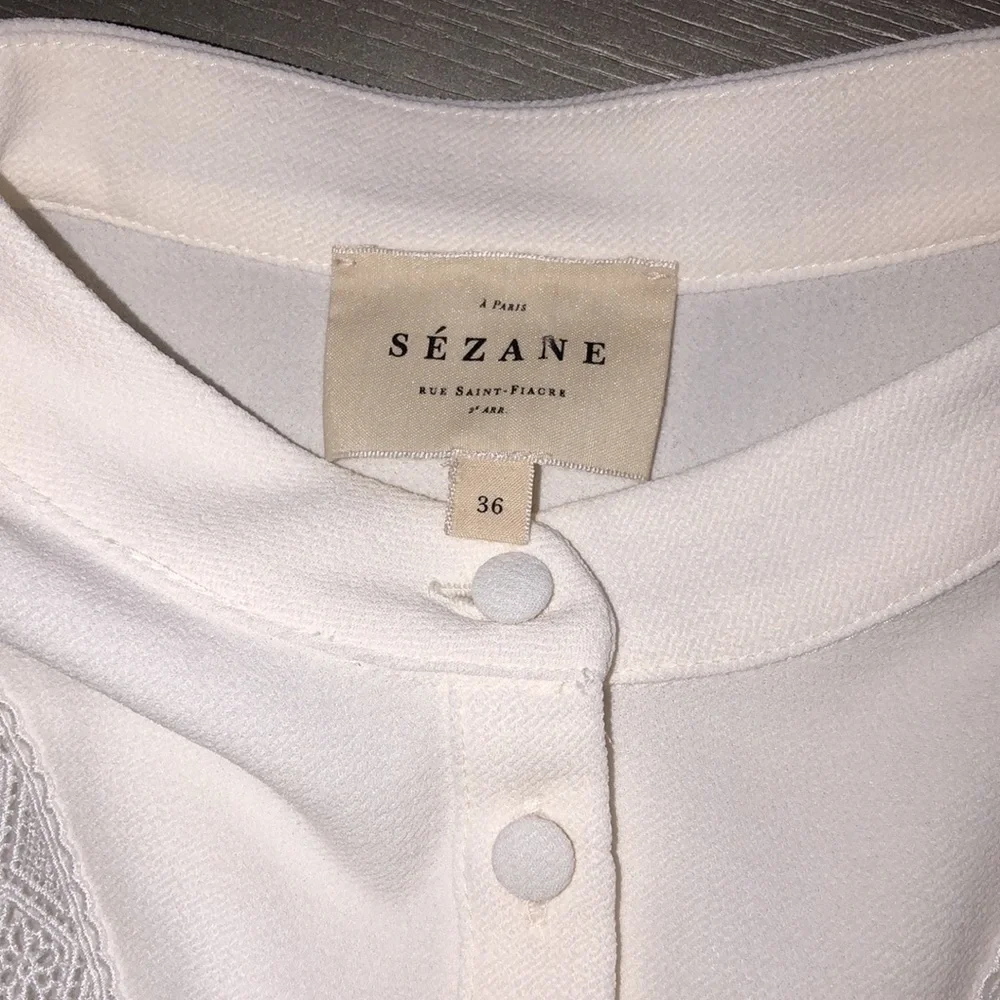 SEZANE Cream-white shirt Size 36 - Picture 10 of 11